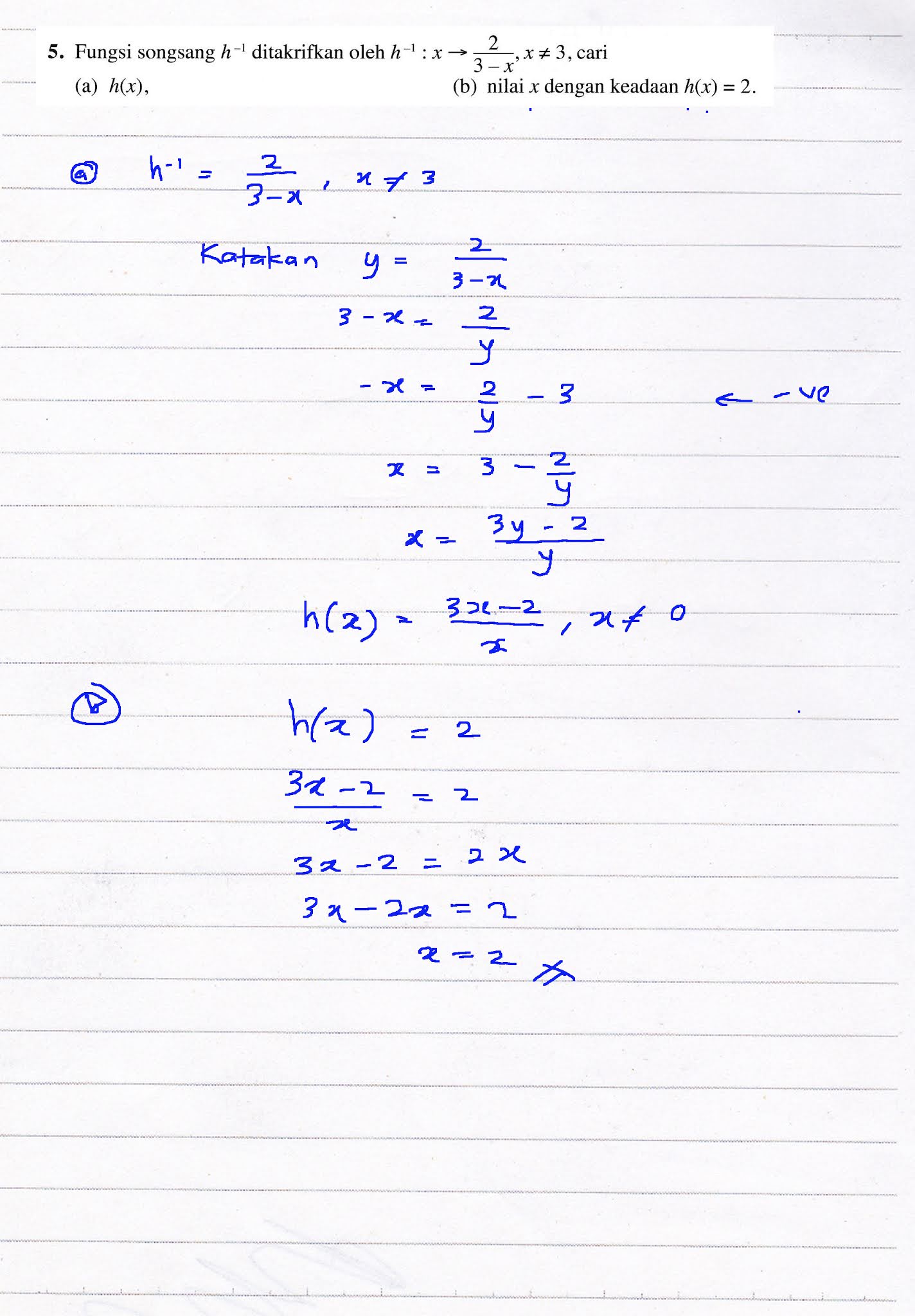 F4 Addmath Latihan Intensif 1.3 Q5 Bab 1 Fungsi