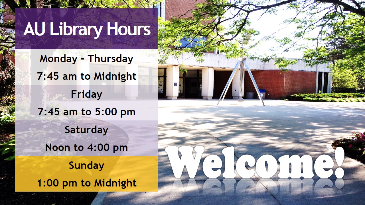 Archer Library News Library Hours Fall 2020