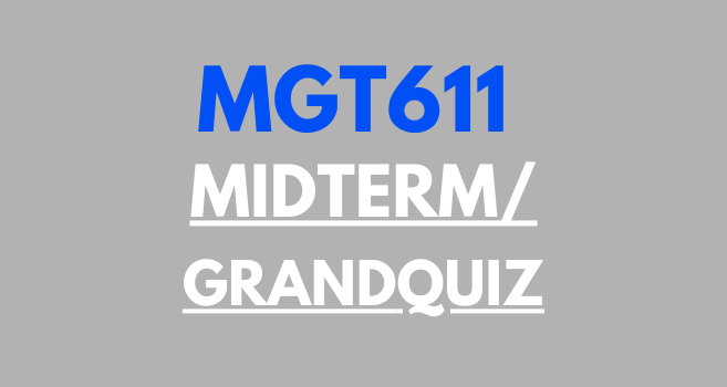 MGT611 Grand Quiz Midterm Past Paper