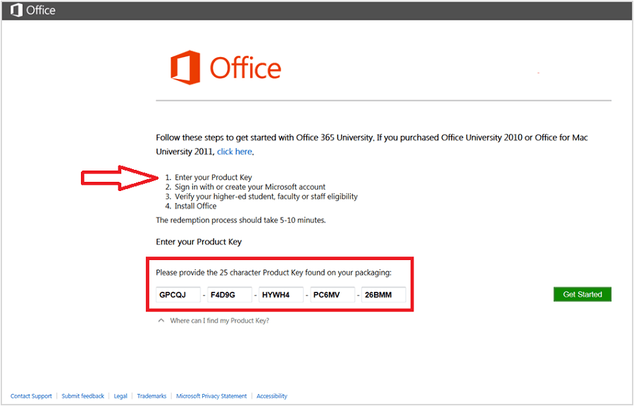 get ms office product key