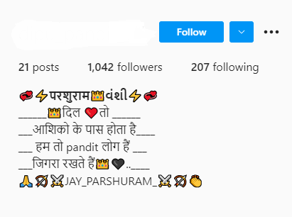Instagram Bio for Boys in Hindi