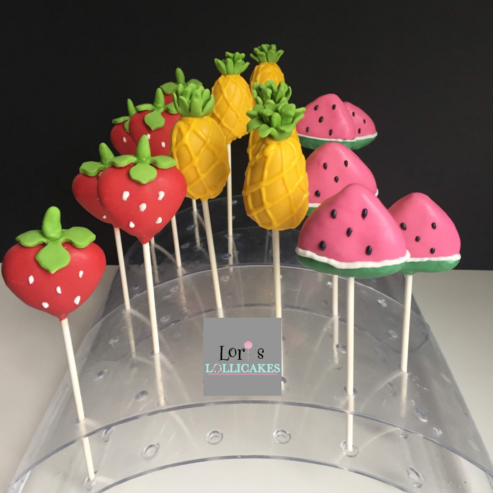 Lori's Lollicakes Fruit cake pops 🍉🍍🍓