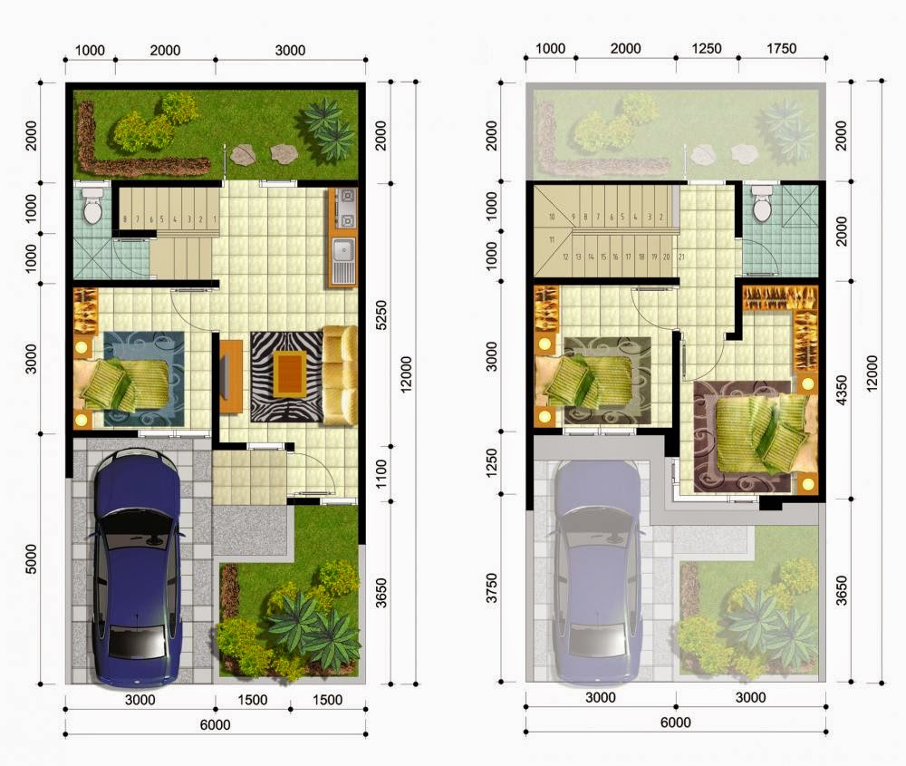 Denah Rumah 2 Lantai Ukuran Kecil 2022 