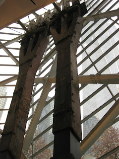 Salvaged support columns from the World Trade Center, New York, New York