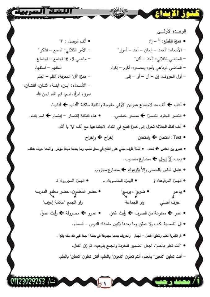 ملخص قواعد النحو والإعراب للثانوية العامة أ/ محمد رجب 1