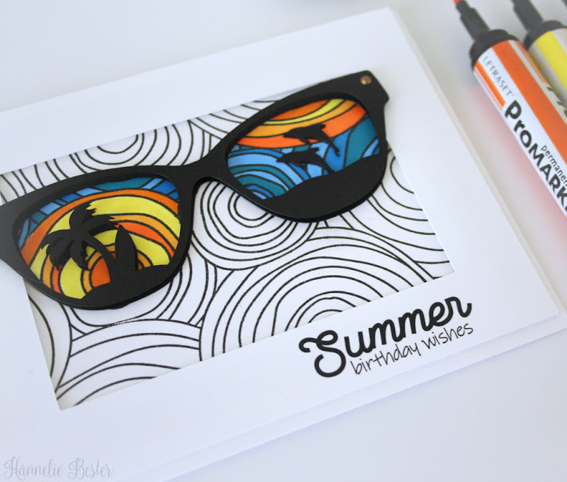 Summer themed birthday card - Simon says stamp doodled circles