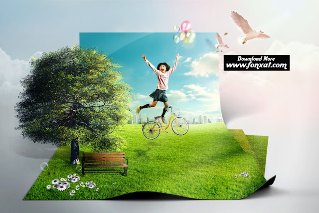  FREE PSD download : Girl ride the wheel