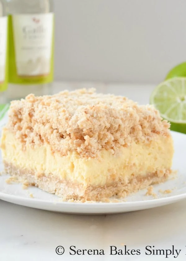 Key Lime Cheesecake Bars are a perfect dessert recipe for picnics, potlucks and gatherings from Serena Bakes Simply From Scratch.