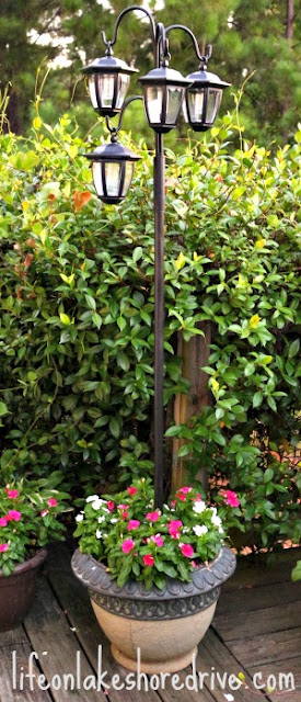 DIY Solar Light Lamp Post with Flower Planter 