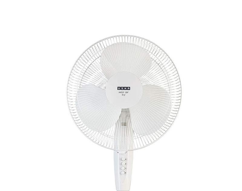 Usha Mist Air lcy 400 mm 5 Blades Pedestal Fan with Remote (White)