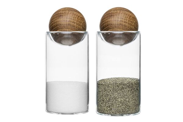 Sagaform Nature Collection Salt and Pepper Glass Salt & Pepper Shakers with Oak Stopper