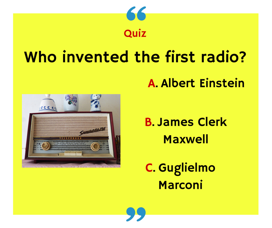 English Chat Page quiz answer who invented the first radio