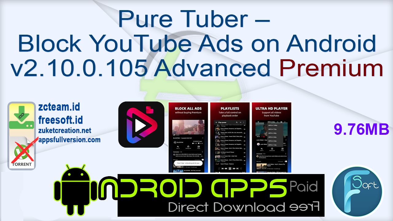 Pure Tuber Block YouTube Ads on Android v2.10.0.105 Advanced Premium