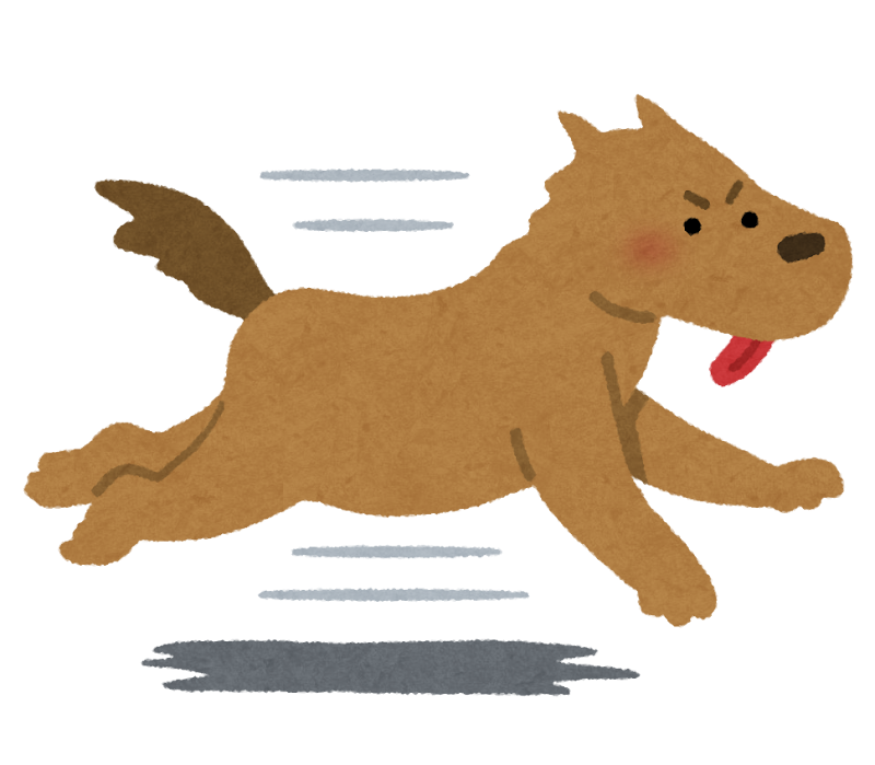 速く走る犬のイラスト