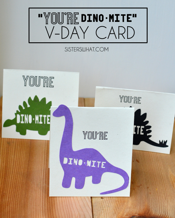 Dinosaur Valentines day Card | Free Printable and Silhouette Studio File