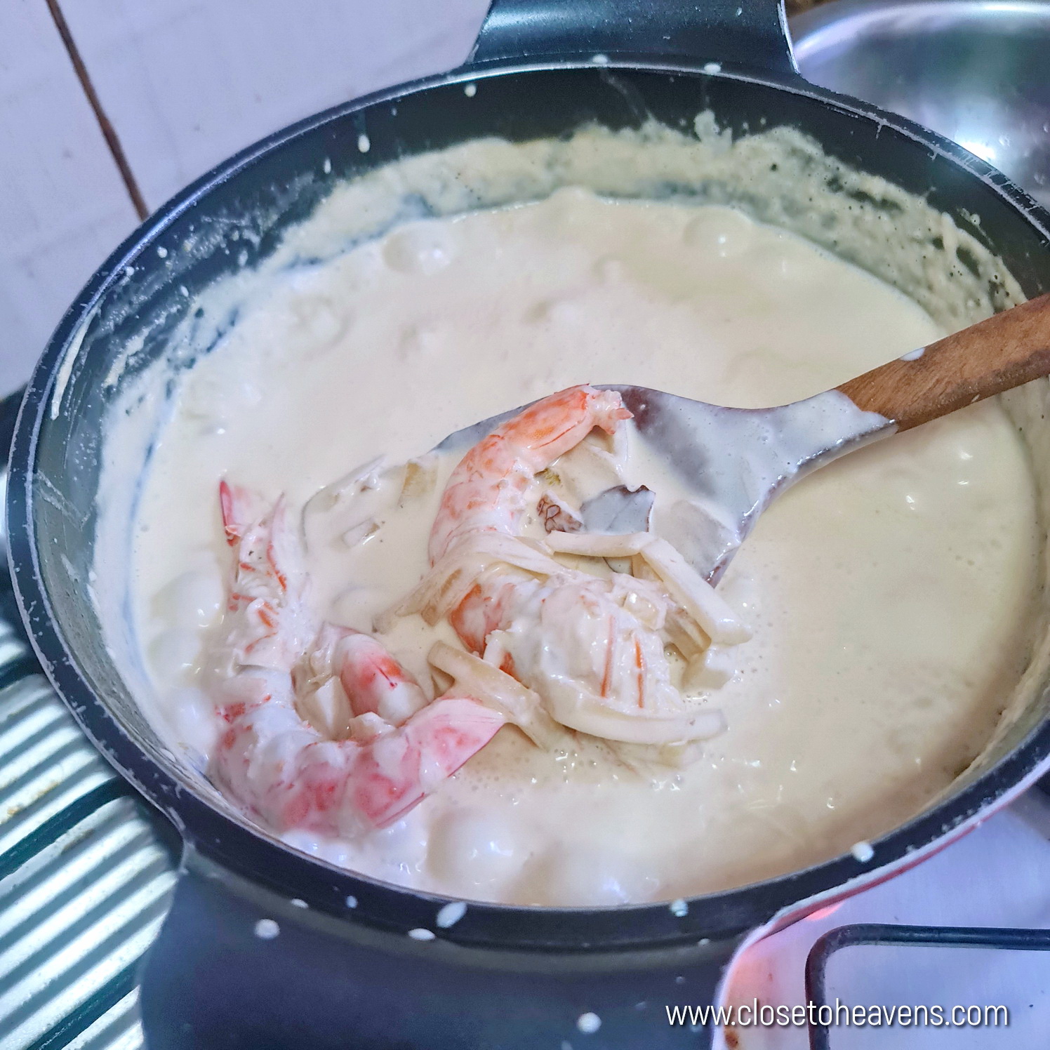 Creamy Shrimp Spaghetti สปาเก็ตตี้ซอสครีมกุ้ง