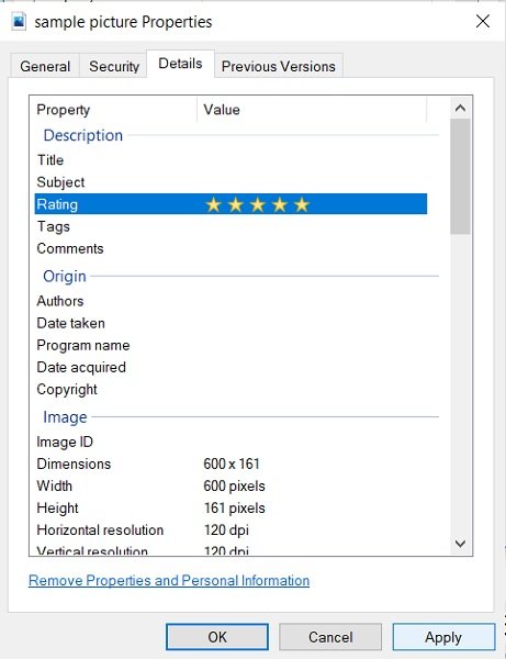 Файлы Star Rate в Windows 10