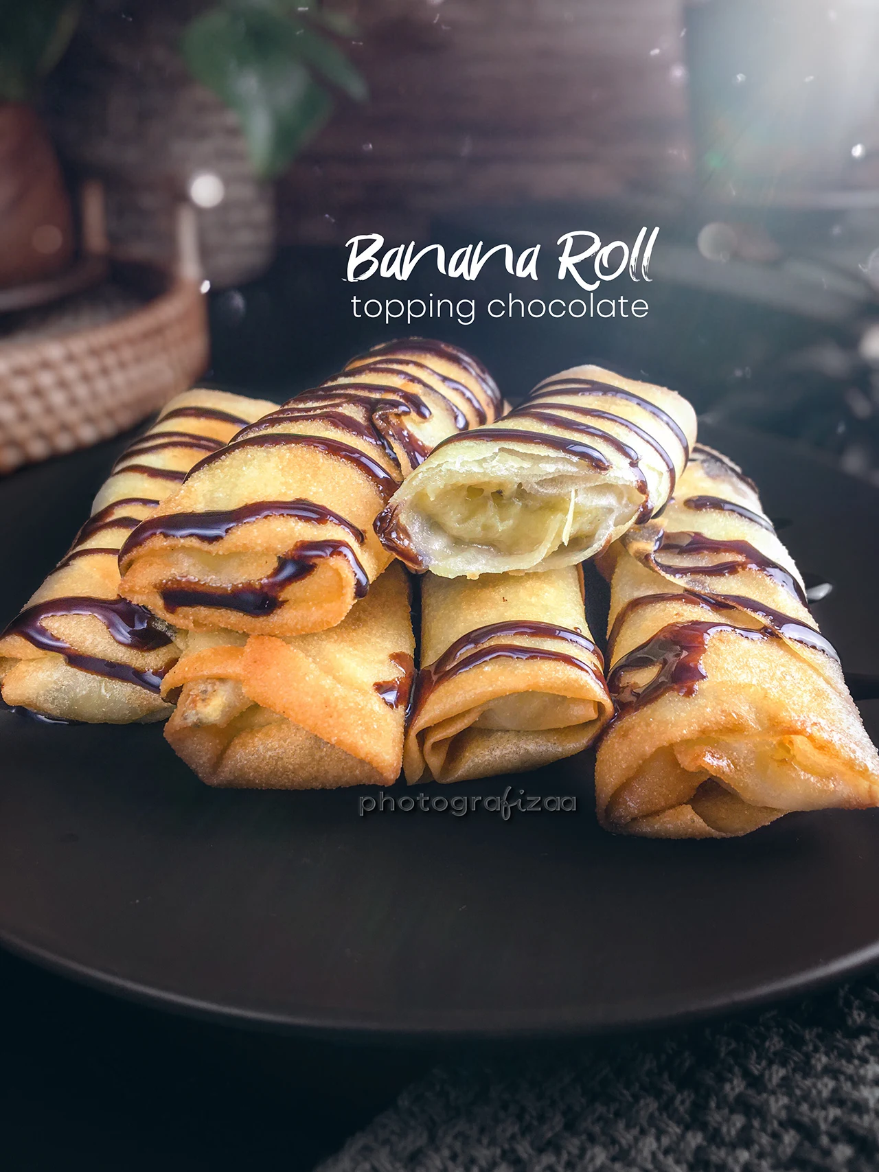 Resipi Popis (Banana Roll) Topping Chocolate