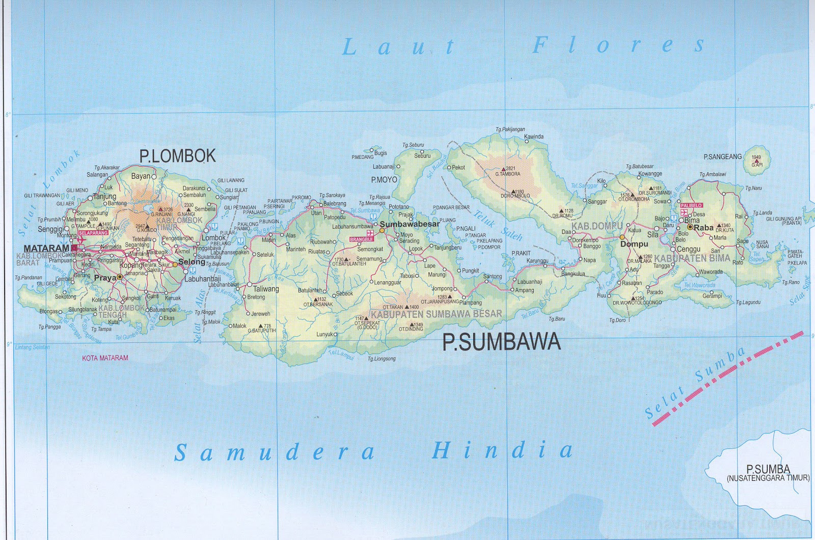 AMAZING INDONESIA WEST NUSA TENGGARA MAP AMAZING INDONESIA WEST NUSA TENGGARA MAP