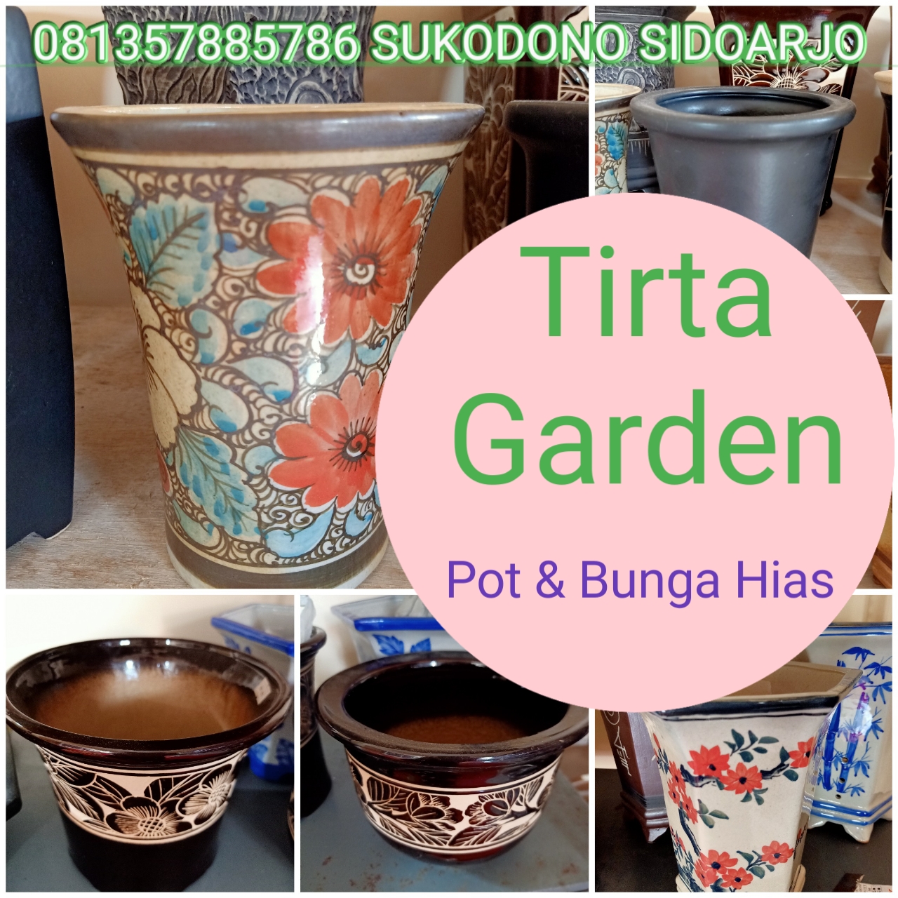 081357885786 Tirta Garden Pot  Keramik  Bunga Hias 6 