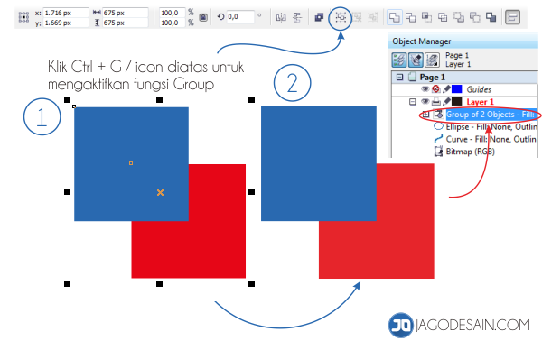 Mengenail Fungsi Tehnik Shaping Pada Coreldraw - Group