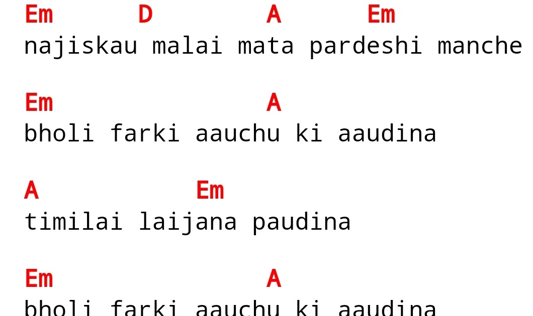 Easy Guitar Chord Pallo Dada maa Lyrics with Chords The Axe Band