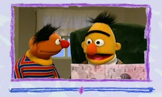 Ernie says Surprise. Bert looks surprised and he has surprised eyebrows. Elmo's World Eyes Video E-Mail