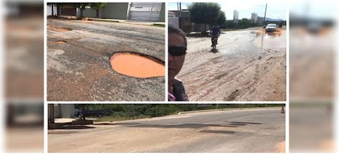 Serviço de tapa buraco e drenagem ao lado do supermercado Hiper Queiroz  
