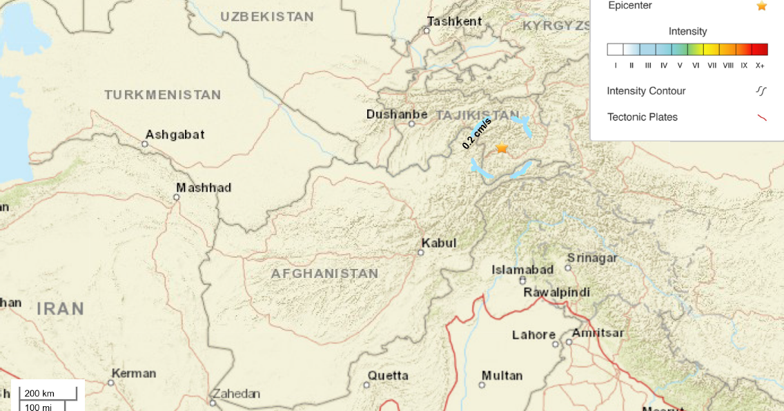 Sciency Thoughts Magnitude 5.7 Earthquake in southern Tajikistan.