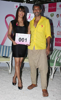 Bipasha & Milind at Pinkathon's Breast Cancer Awareness campaign 