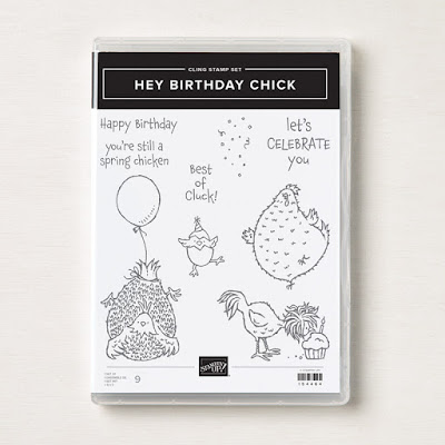 Stamp set with hens and baby chicks from the Hey Birthday Chick Stamp set