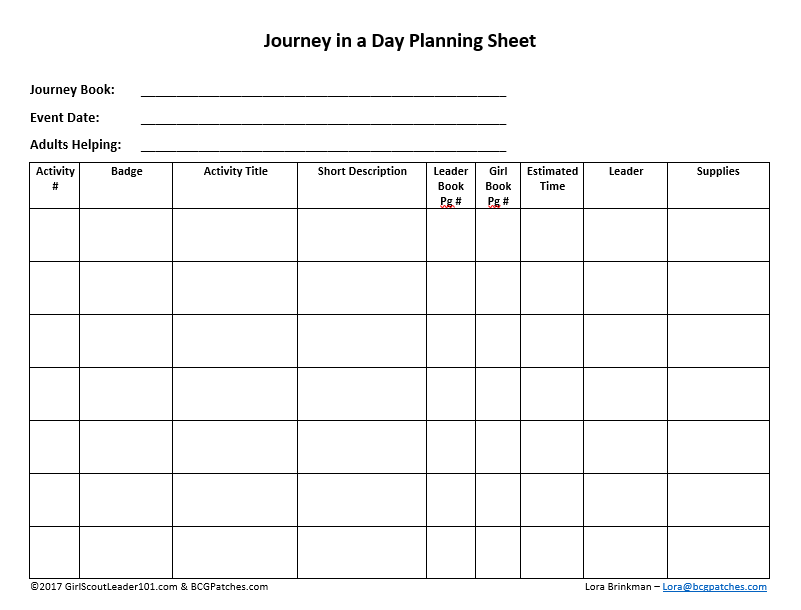 Girl Scout Leader 101: Plan a Journey in a Day (with planning secrets)