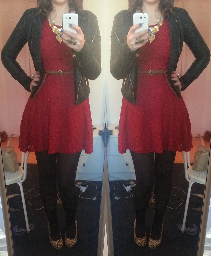 OOTD Red Lace Dress