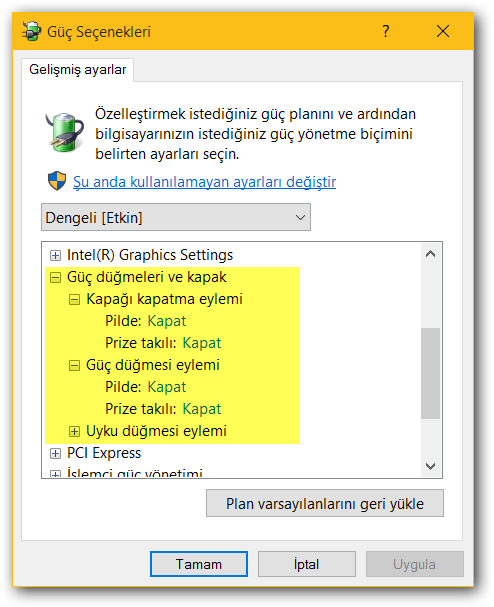windows 10 bilgisayari kapatmak windows 10