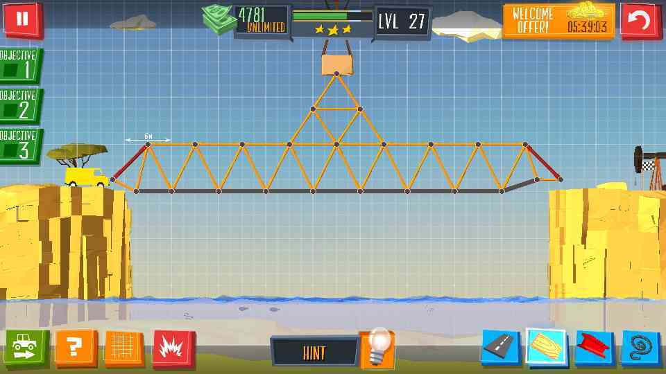 Build a Bridge Level 130 Solved, 3 Star Walk Through Gamers Amatir