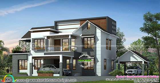 3230 square feet 4 bedroom modern mix roof home