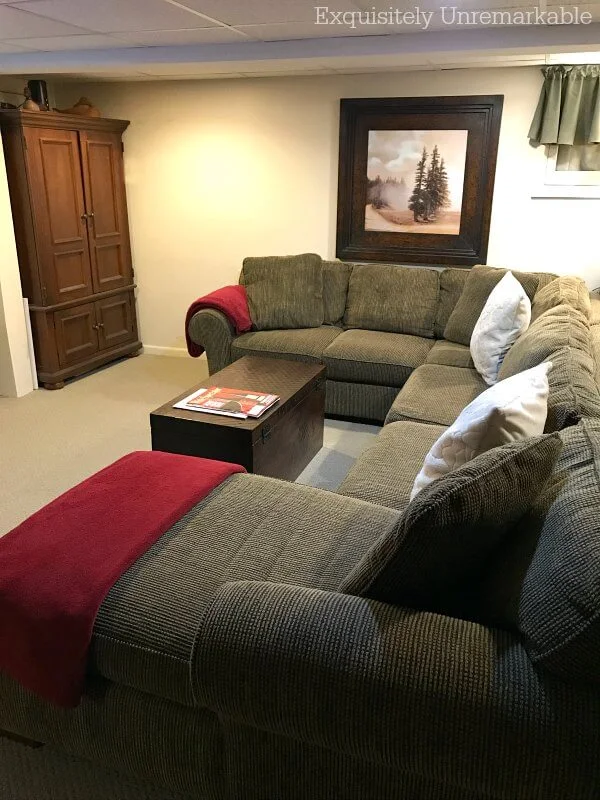 A sectional couch cleaned from a steam cleaner.