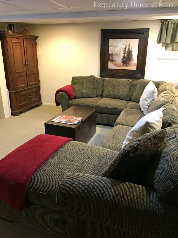 Clean And Fluffed Sectional Couch In A Family Room