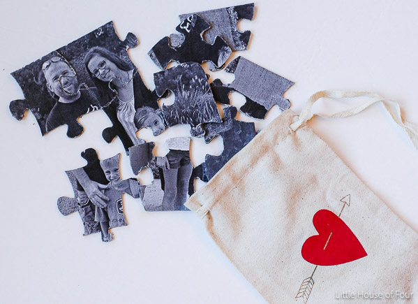 DIY Craft Valentine's Day Puzzle Décor