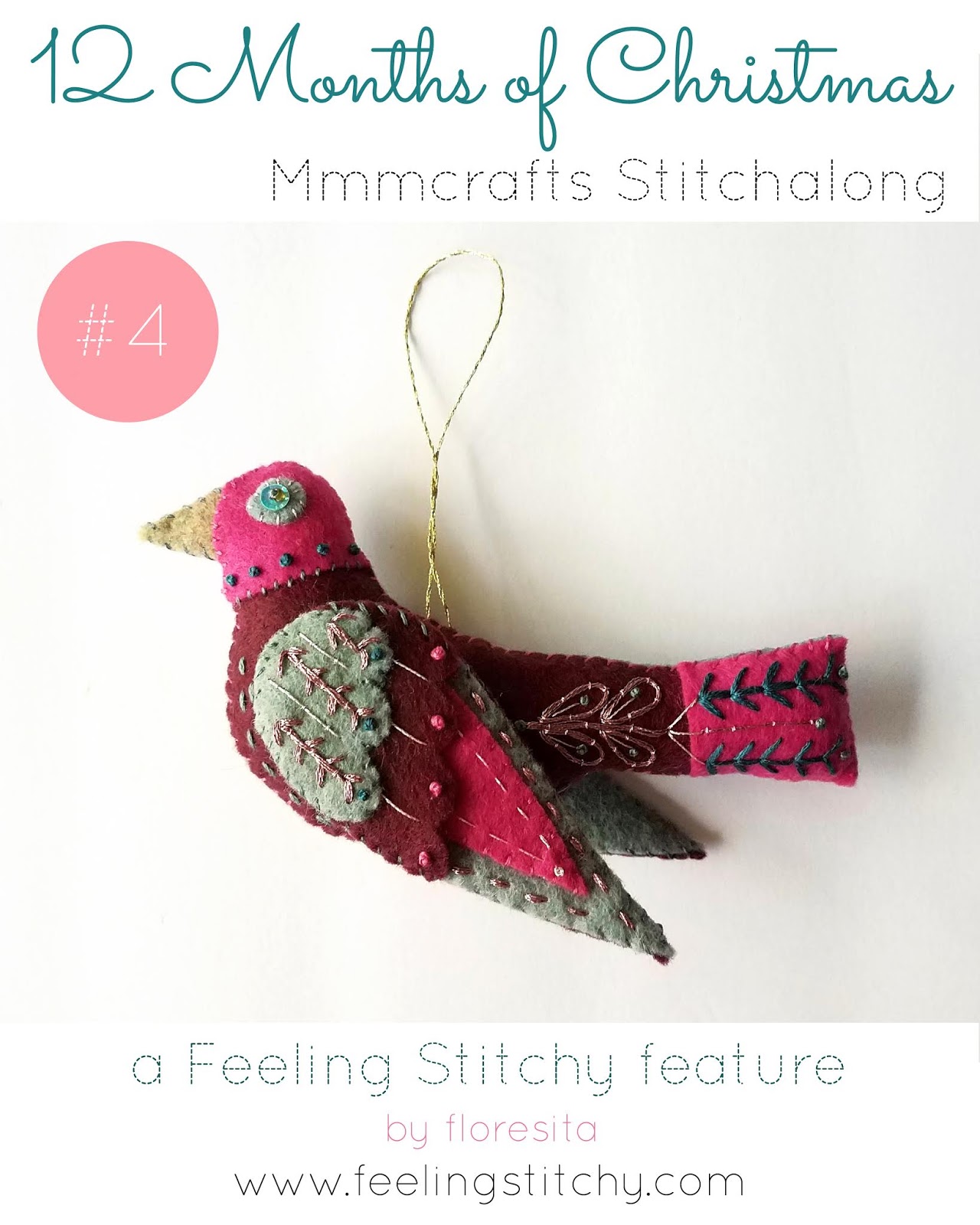 12 Months of Christmas Stitchalong 4 Colly Bird, a feature by floresita on Feeling Stitchy