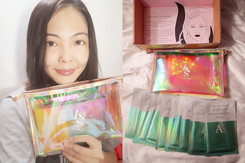 護膚 ░ 美人魚夢幻彩色❤ Lovism洛芙生 黃金藻曬後賦活羽絨面膜,敏感型肌膚曬後保養媽咪也可以使用!