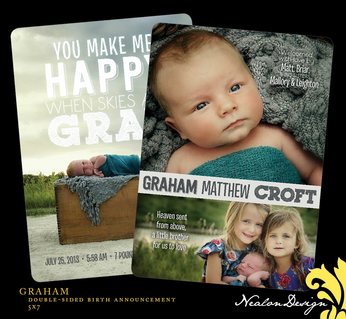 Nealon Design "GRAHAM" — Birth Announcement