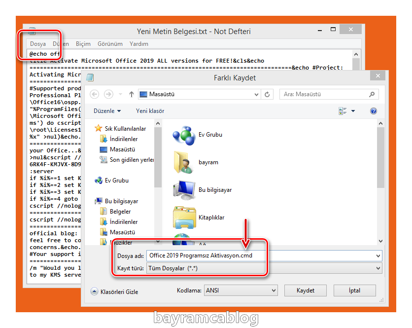 Microsoft Ofis 2019'u İndirme ve Programsız Aktivasyon Yapma bayramca