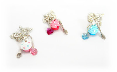 Polymer clay Cupcake Charm Necklace New at Lottie Of London on Etsy