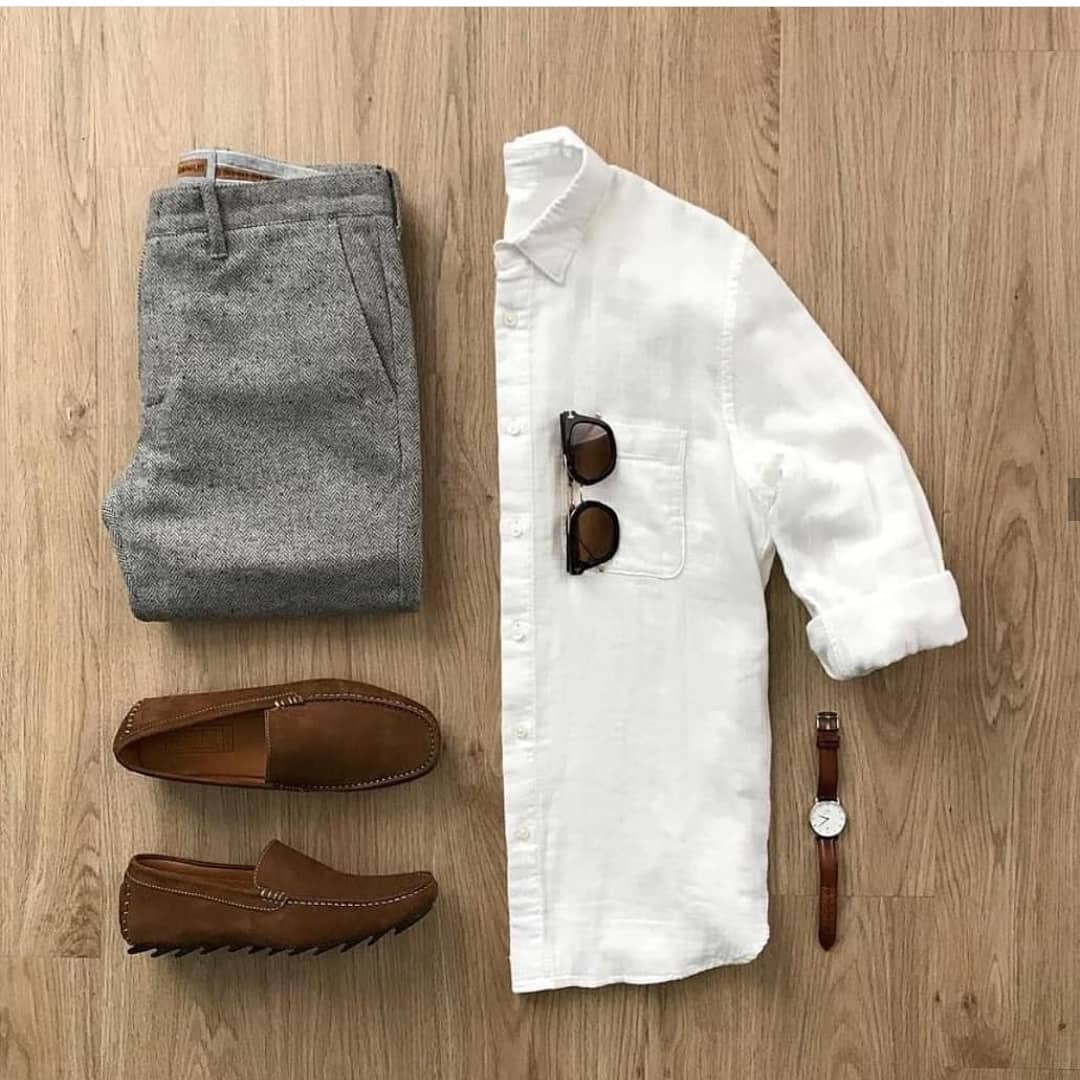 Best 11 photo white shirt combination with pants and shoes - Recommend