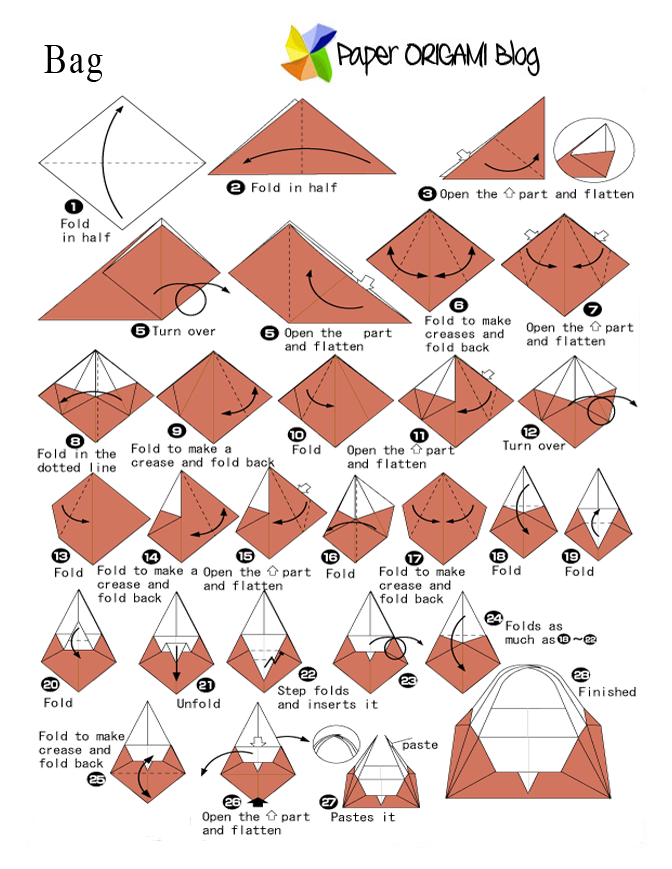 How to make a 3D origami bag: page 9