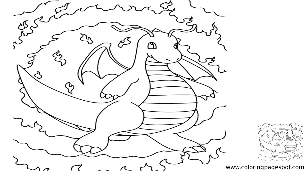 Coloring Page Of Dragonite