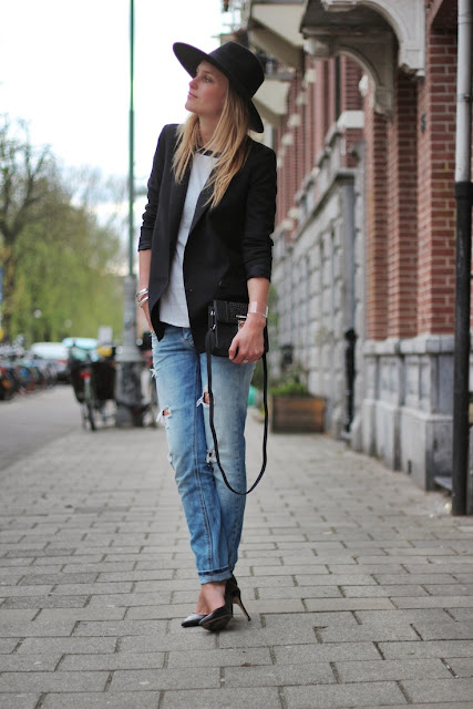 the boo and the boy: boyfriend jeans and heels