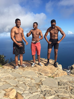 the bras and I goofing around on lions head cape town