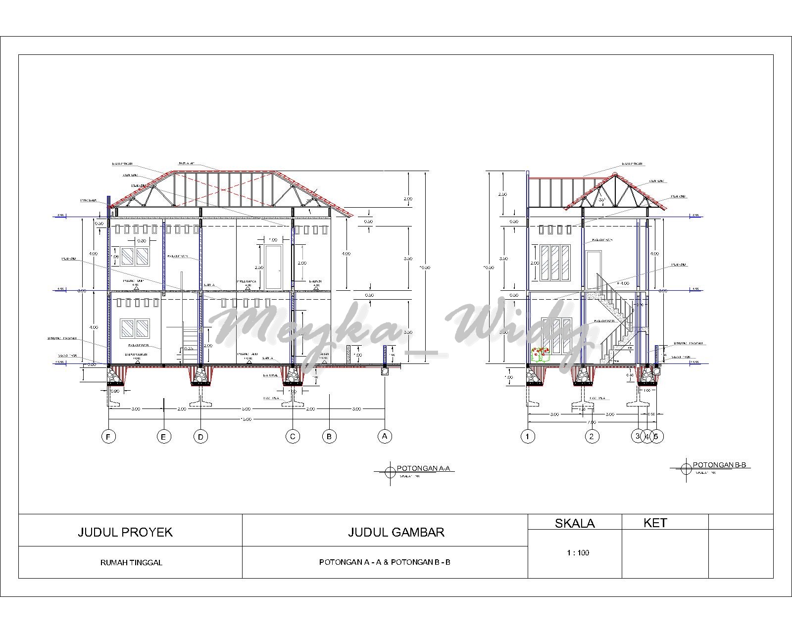 MW Architecture And Design Gambar Kerja Rumah Tinggal 2 